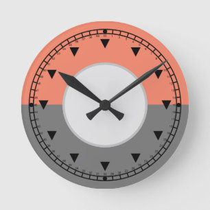 Moderne geometrische cirkelhelften ronde klok