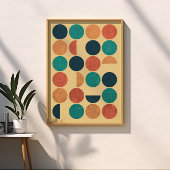 Moderne geometrische cirkels Abstracte kunst uit d Poster