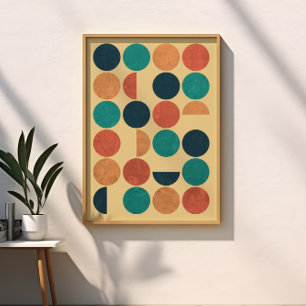 Moderne geometrische cirkels Abstracte kunst uit d Poster