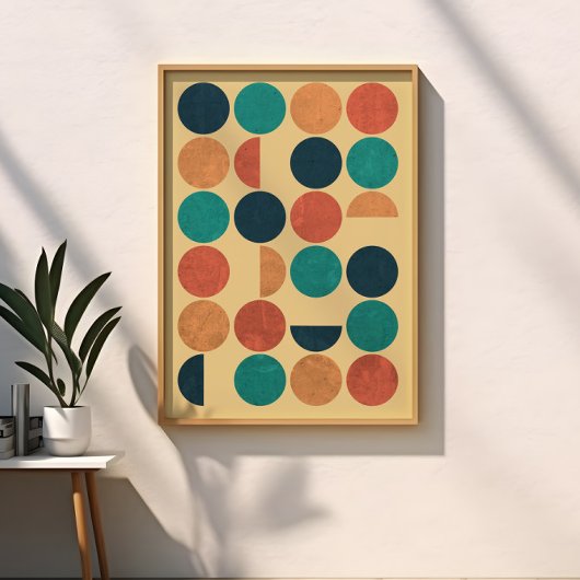 Moderne geometrische cirkels Abstracte kunst uit d Poster