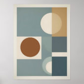 Moderne geometrische cirkels en pleinen muurkunst poster (Voorkant)