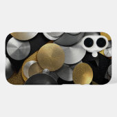 Moderne geometrische cirkels in goud en zilver Case-Mate iPhone case (Achterkant (horizontaal))