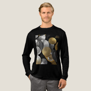 Moderne geometrische cirkels in goud en zilver Tri-Blend shirt