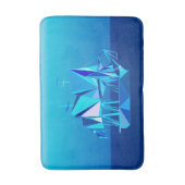 Moderne geometrische Clipper Ship, Cobalt Blue Badmat (Voorkant Verticaal)