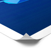 Moderne geometrische Clipper Ship, Cobalt Blue Poster (Hoek)