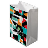 Moderne geometrische collage medium cadeauzakje (Voorkant Gekanteld)