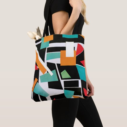 Moderne geometrische collage tote bag (Dichtbij)
