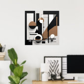 Moderne Geometrische Compositie Poster (Thuiskantoor)