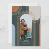 Moderne geometrische concentric Golden Arches 1 Fo Feestdagenkaart (Voorkant)