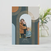 Moderne geometrische concentric Golden Arches 1 Fo Feestdagenkaart (Staand voorkant)