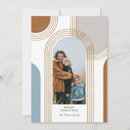 Moderne geometrische concentric Golden Arches 1 Fo Feestdagenkaart