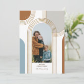 Moderne geometrische concentric Golden Arches 1 Fo Feestdagenkaart (Staand voorkant)