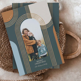 Moderne geometrische concentric Golden Arches 1 Fo Feestdagenkaart