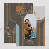 Moderne geometrische concentric Golden Arches 1 Fo Feestdagenkaart (Voorkant / Achterkant)