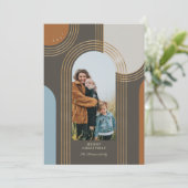 Moderne geometrische concentric Golden Arches 1 Fo Feestdagenkaart (Staand voorkant)