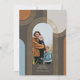 Moderne geometrische concentric Golden Arches 1 Fo Feestdagenkaart