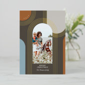 Moderne geometrische concentric Golden Arches 1 Fo Folie Feestdagenkaart (Staand Voorkant)