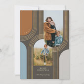 Moderne geometrische concentric Golden Arches 2 fo Feestdagenkaart (Voorkant)