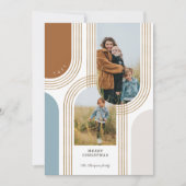 Moderne geometrische concentric Golden Arches 2 fo Feestdagenkaart (Voorkant)