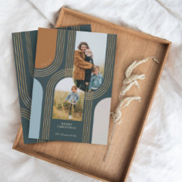 Moderne geometrische concentric Golden Arches 2 fo Feestdagenkaart