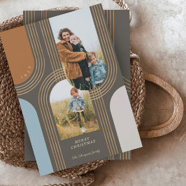 Moderne geometrische concentric Golden Arches 2 fo Feestdagenkaart