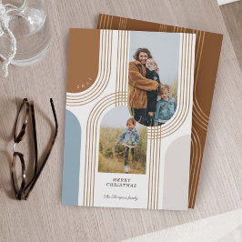 Moderne geometrische concentric Golden Arches 2 fo Feestdagenkaart