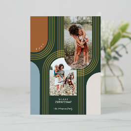 Moderne geometrische concentric Golden Arches 2 fo Folie Feestdagenkaart