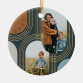 Moderne geometrische concentric Golden Arches 2 fo Keramisch Ornament (Voorkant)