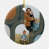 Moderne geometrische concentric Golden Arches 2 fo Keramisch Ornament (Achterkant)