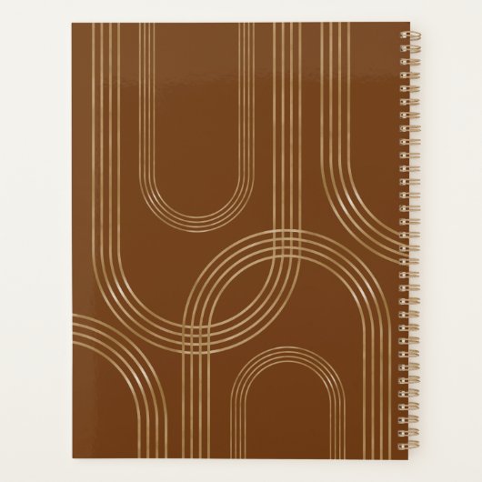 Moderne geometrische concentric Golden Arches 2 fo Planner (Achterkant)