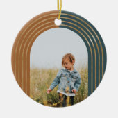 Moderne geometrische concentric Golden Arches 3 Fo Keramisch Ornament (Voorkant)