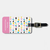 Moderne geometrische confetti naam bagagelabel (Voorkant horizontaal)