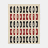 Moderne Geometrische Crème Zwart Rood Aangepaste N Fleece Deken (Voorkant)