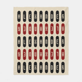 Moderne Geometrische Crème Zwart Rood Aangepaste N Fleece Deken