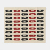 Moderne Geometrische Crème Zwart Rood Aangepaste N Fleece Deken (Voorkant (Horizontaal))