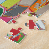 Moderne geometrische deco voor kunst met meerdere  legpuzzel (Zijkant)