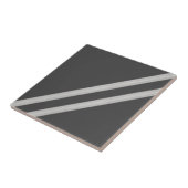 Moderne geometrische diagonale antracite tegeltje (Zijkant)