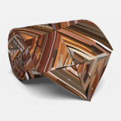 Moderne Geometrische Diamant Houten Achtergrondpat Stropdas (Opgerold)