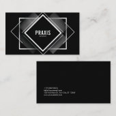 Moderne geometrische diamant zwart-wit visitekaartje (Voorkant / Achterkant)