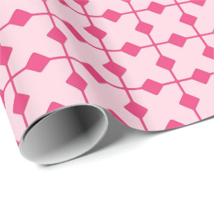 Moderne geometrische diamanten - aardbeiroze cadeaupapier