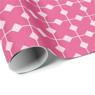 Moderne geometrische diamanten - aardbeiroze cadeaupapier
