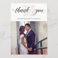 Moderne geometrische diamanten bruiloft Dank u