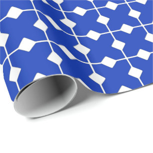Moderne geometrische diamanten - kobaltblauw cadeaupapier