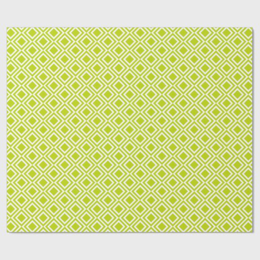 Moderne Geometrische diamanten Lime Green Moroccan Cadeaupapier (Vlak)