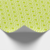 Moderne Geometrische diamanten Lime Green Moroccan Cadeaupapier (Hoek)