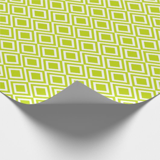 Moderne Geometrische diamanten Lime Green Moroccan Cadeaupapier (Hoek)