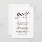 Moderne Geometrische diamantgastinformatie Informatiekaartje (Voorkant / Achterkant)