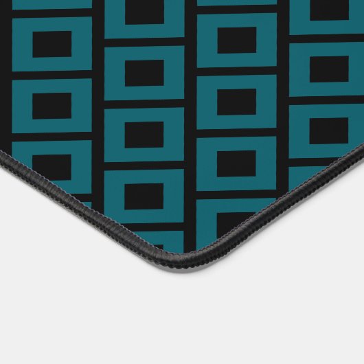 Moderne geometrische diamantpatroon in diep teal bureaumat (Hoek)