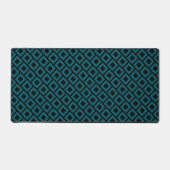 Moderne geometrische diamantpatroon in diep teal bureaumat (Voorkant)