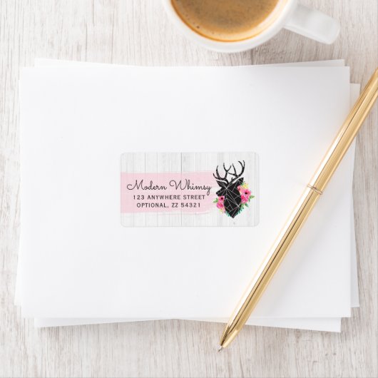 Moderne geometrische dieper- en Shabby-Rozen Rusti Etiket (Insitu)